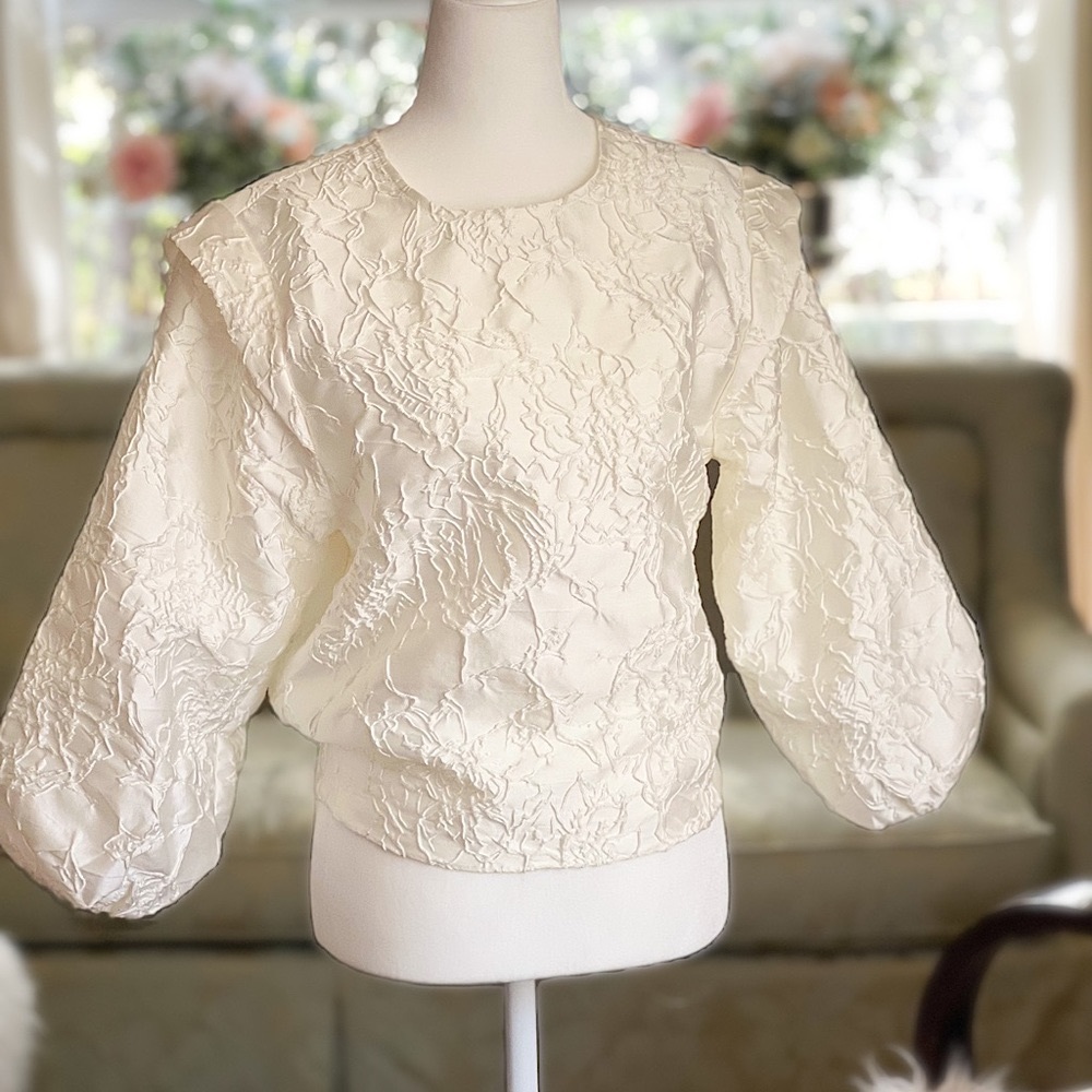 Boutique Structured Ivory Blouse - image 1